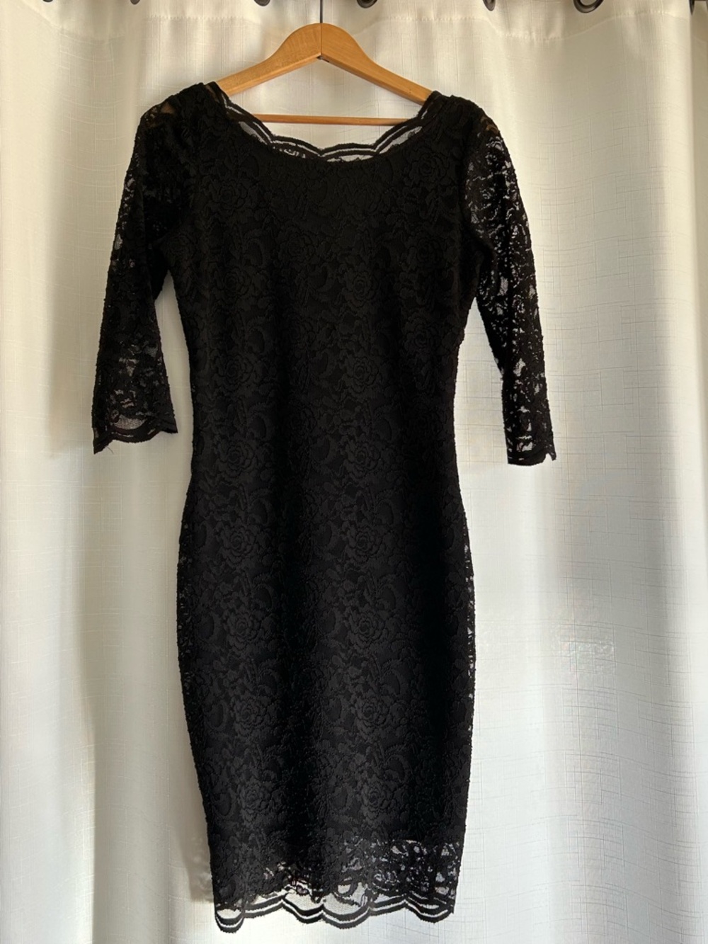 Le Château Black Lace Midi Dress